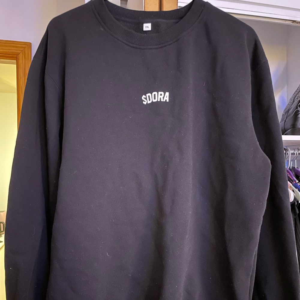 Black crewneck sweatshirt